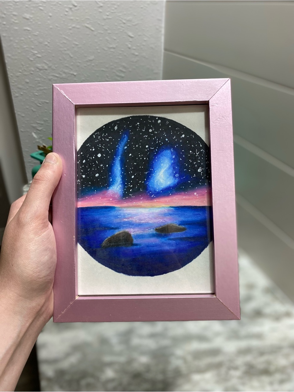 Hand Crafted Blue and Black Cosmic Illustration